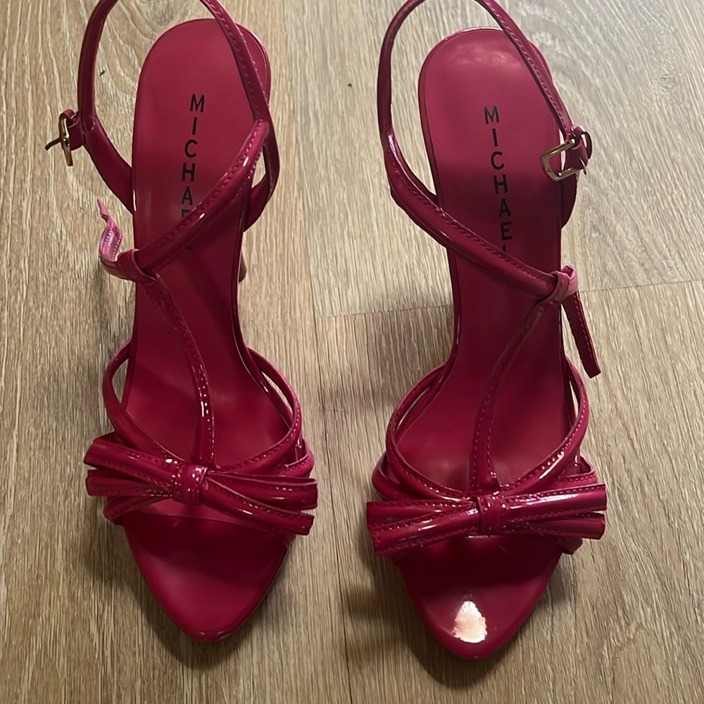 Pink dress shoes worn once for a wedding